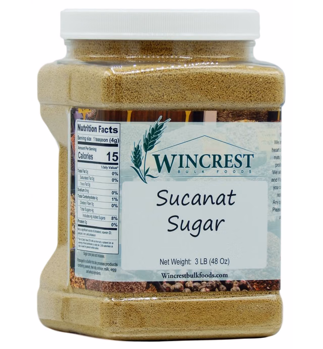 Sucanat Sugar - 3 Lb Tub