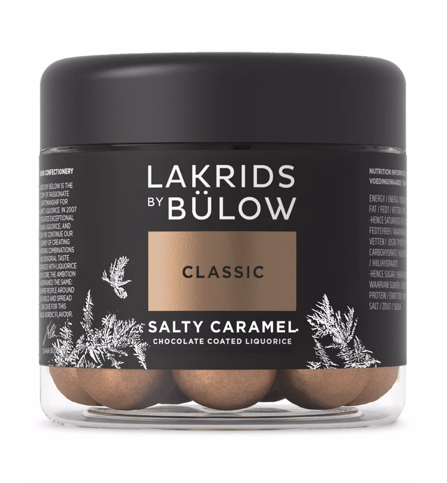 LAKRIDS BY BÜLOW - CLASSIC - Salty Caramel - 4.41 OZ - Chocolate Coated Licorice Balls from Denmark - Sweet Licorice Core covered by Soft Dulce Chocolate