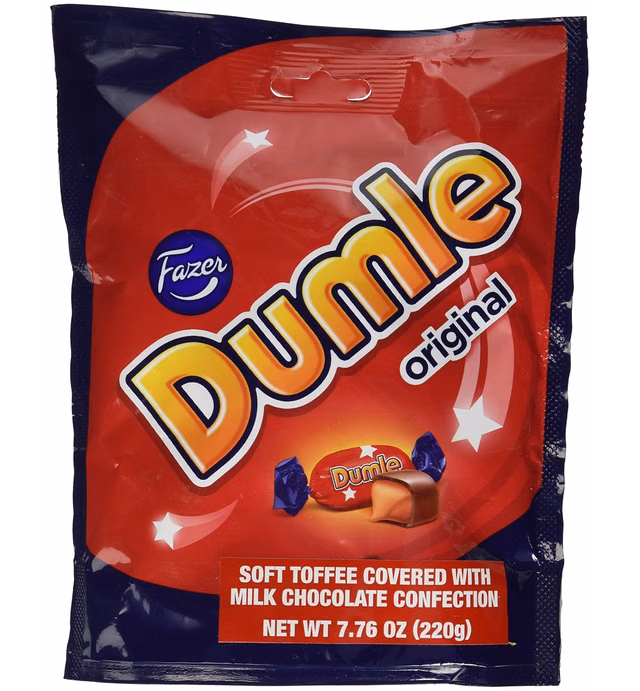Fazer Dumle Original Soft Toffee Covered With Milk Chocolate 220g bag