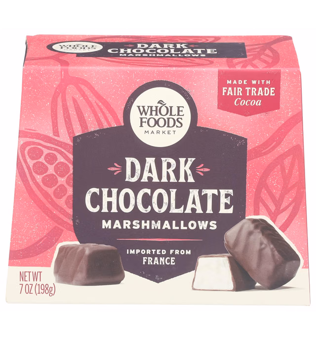 Whole Foods Market, Limited Edition Marshmallow Squares, Dark Chocolate, 7 Ounce