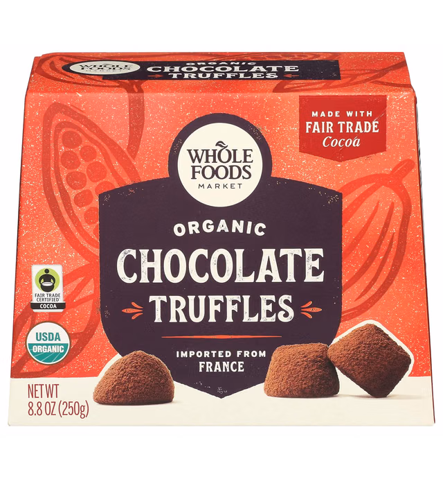 Whole Foods Market, Limited Edition Organic Truffles, Chocolate, 8.8 Ounce