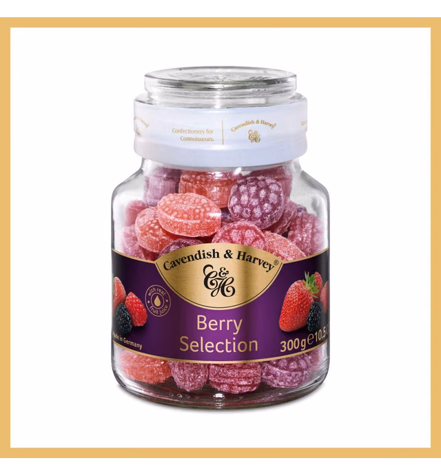 Cavendish & Harvey | Mixed Berry Hard Candy Drops | 10.50 Ounce Jar