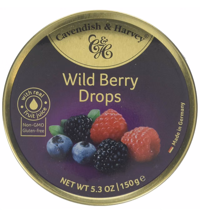 Cavendish & Harvey | Wild Berry Hard Candy Drops | 5.3 Ounce Tin - 3 Pack