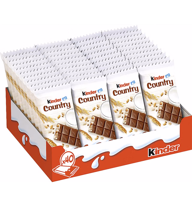 Kinder Country Chocolate Bar, 0.83 Ounce (Pack of 40)
