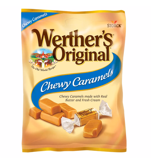 Werther's Original Chewy Caramel Candy, 2.4 Oz Bags (Pack of 12)