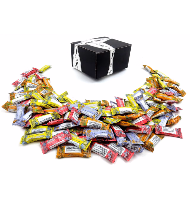 Gem Gem Ginger Candy 4-Flavor Variety: One 1 lb Assorted Bag of Original, Mango, Orange, and Lemon in a BlackTie Box