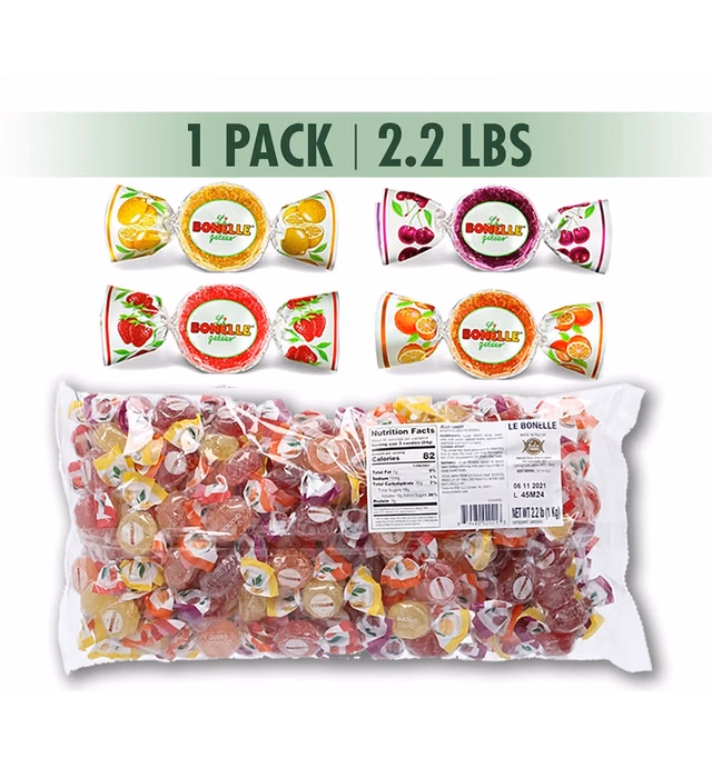 Fida Jumbo Bonelle Italian Jelly Candy Wrapped, 2lb