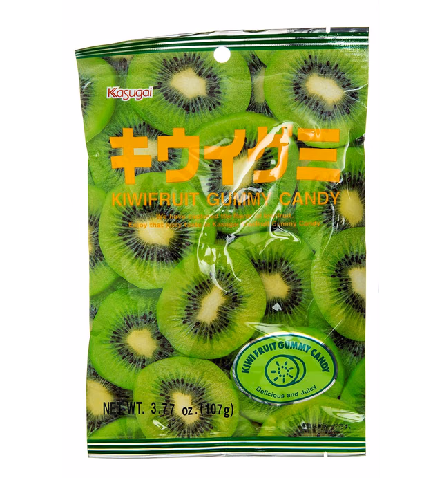 Kasugai Gummy Candy, Kiwi, 3.77-Ounce Packages (Pack of 12)