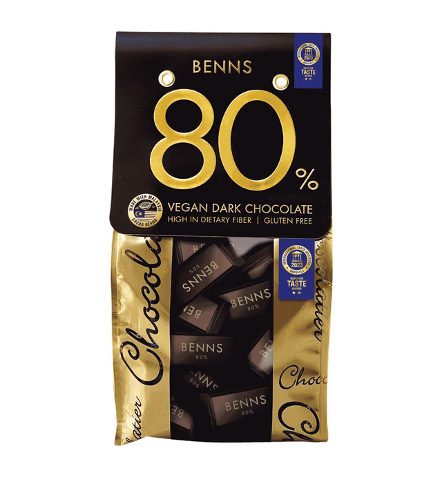 80% vegan dark chocolate (Malaysia cacao origin)