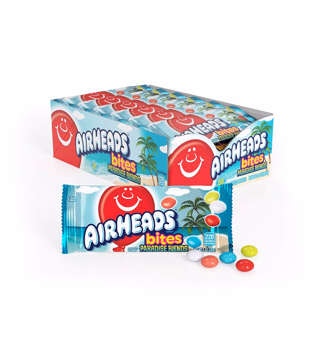 Airheads Candy Bites, Paradise Blends Flaovr, Non Melting, Party, Concessions, Office, 2 Ounce (Pack of 18)
