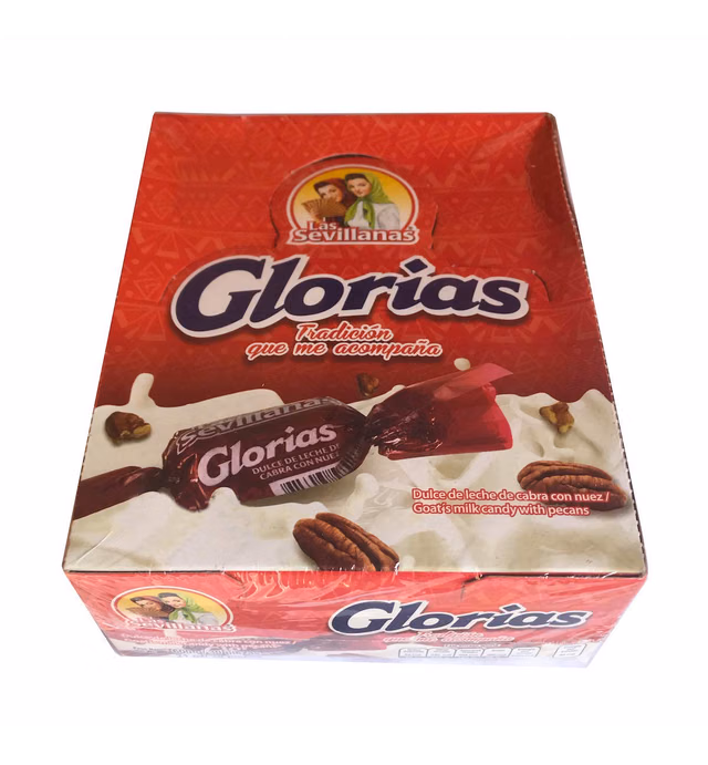 Las Sevillanas - Glorias Milk Goat Candy, from Mexico - Box of 30 Pieces - 21 oz / 600 gr