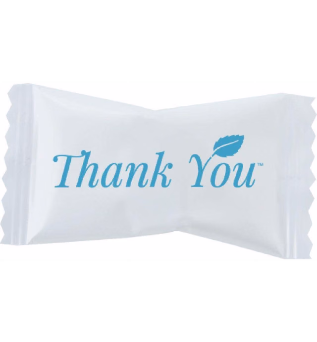 Hospitality Mints Peppermint Ice Crystals, Individually Wrapped with Thank You Message, 26 Ounce