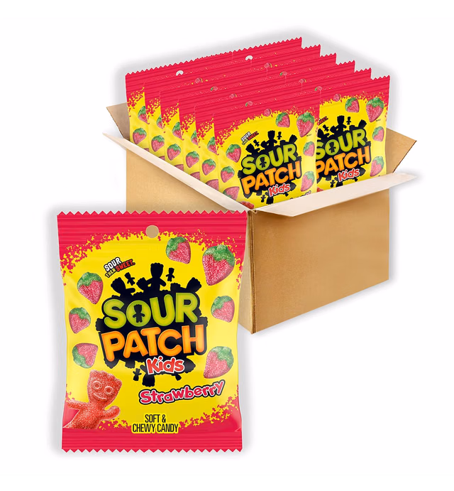 SOUR PATCH KIDS Strawberry Soft & Chewy Candy, 12 - 5 oz Bags