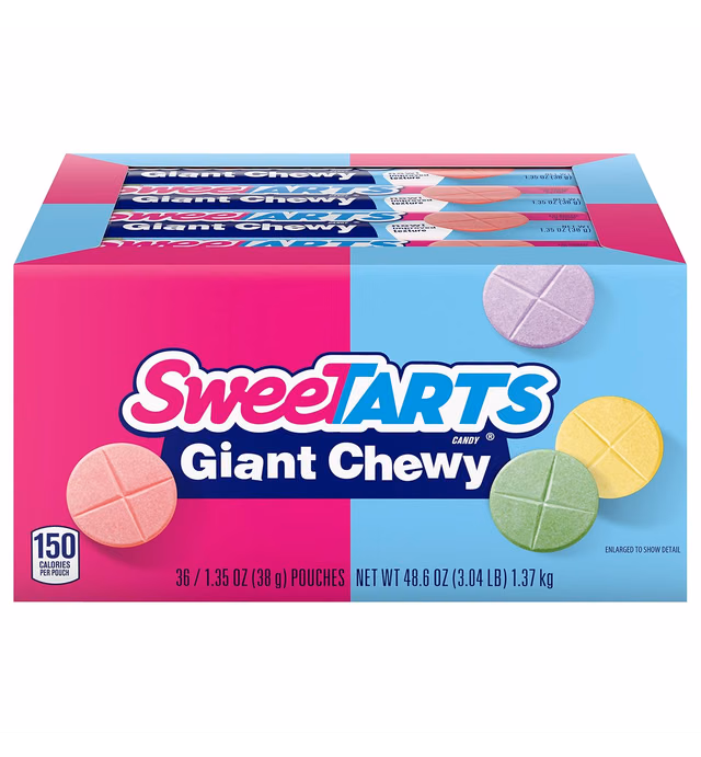 SweeTARTS Giant Chewy Candy, 1.5 oz Pouch, 36 ct