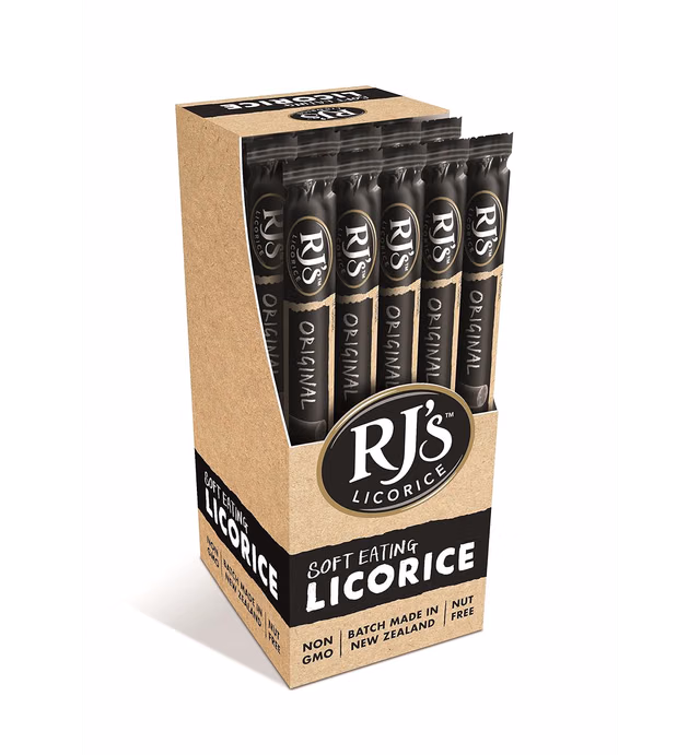 Rj's Licorice Rjs Logs Soft Eating Licorice (40gram) Individually Wrapped Log Packages | Non GMO | Product Of New Zealand, 1.4-Ounce (Pack of 25)