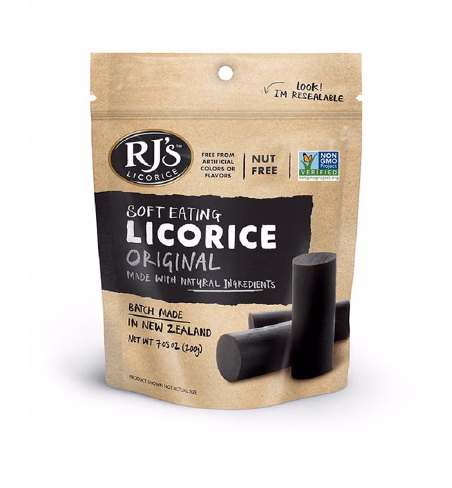 Soft Eating Black Licorice - RJ's Licorice 7.05oz Bags - NON-GMO, NO HFCS, Vegan-Friendly & Kosher - Batch Made in New Zealand
