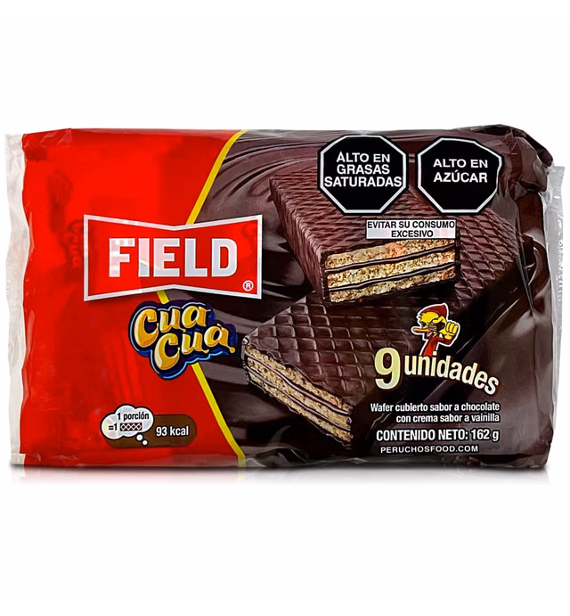 CuaCua Wafer Cubierto Sabor A Chocolate Con Crema Sabor a Vainilla