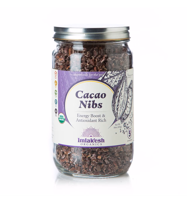Imlak'esh Organics, Cacao Nibs (16-Ounce Glass Jar), Chocolate — Keto | Paleo | Organic | Regenerative | Heirloom | Sugar-Free | Gluten-Free | Non-GMO