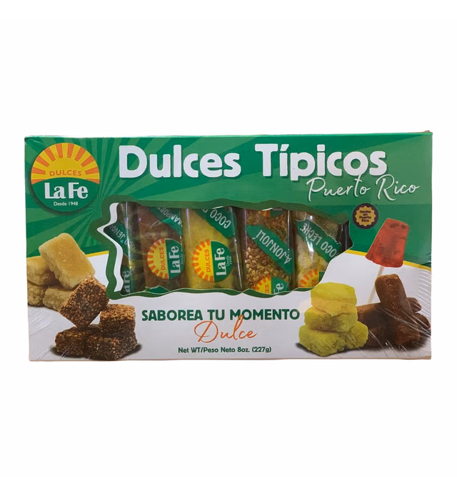 Assortment of Puerto Rican Candies By Fabrica De Dulces La Fe (8 Pieces) 1 Oz Each