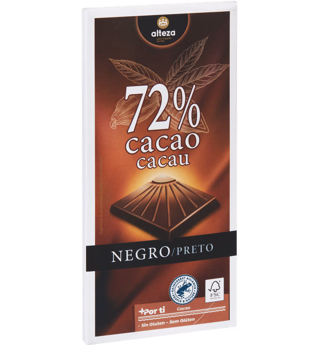 CHOCOLATE NEGRO 72% CACAO 100 GR ALTEZA