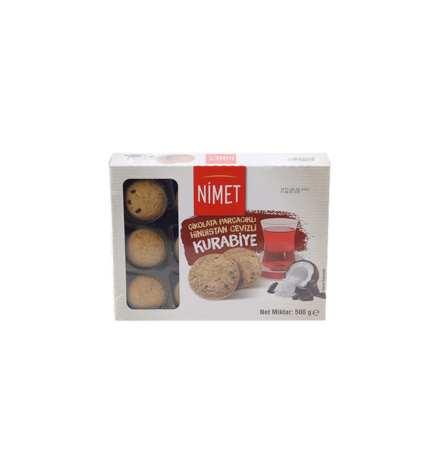 NİMET KURABİYE HİNDİSTAN CEVİZLİ ÇİKOLATA PARÇACIKLI 500G