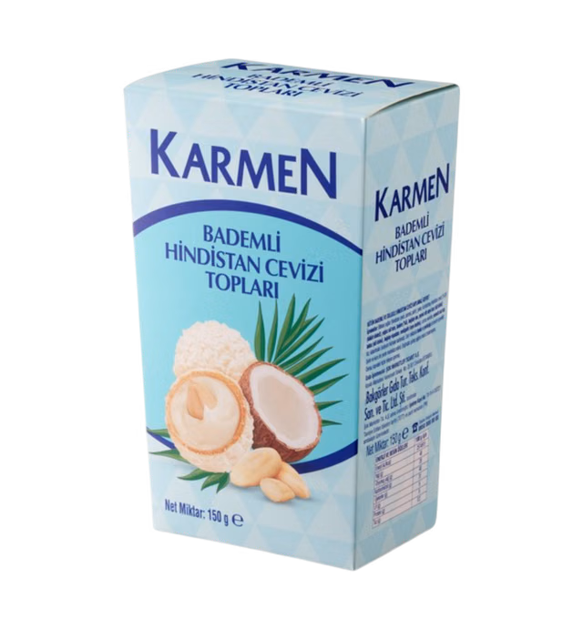 KARMEN HİNDİSTANCEVİZİ TOPLARI BADEMLİ 150GR.
