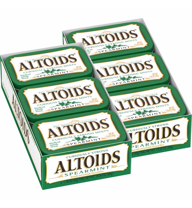 Altoids Spearmint Mints, 1.76 Ounce - 6 Count (Pack of 2)