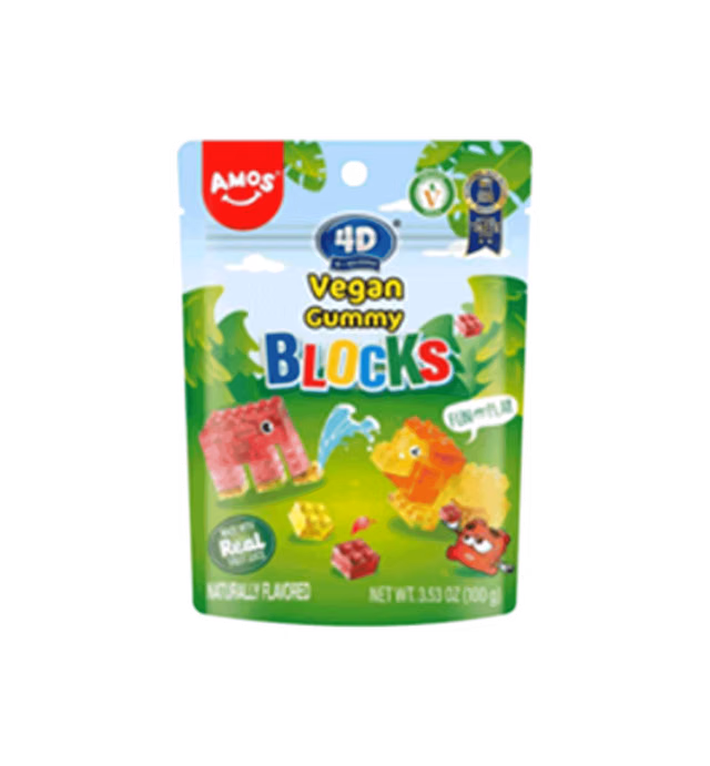 Amos 4D Gummy Blocks - Suitable for Vegetarian