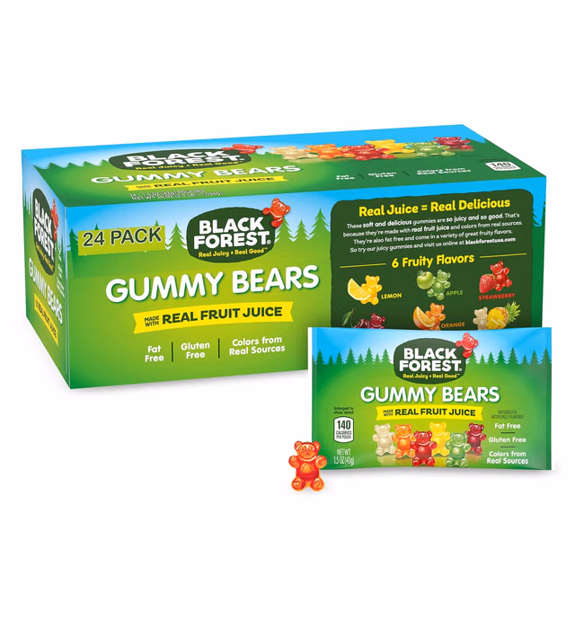Black Forest Gummy Bears Candy, 1.5 Ounce (Pack of 24)