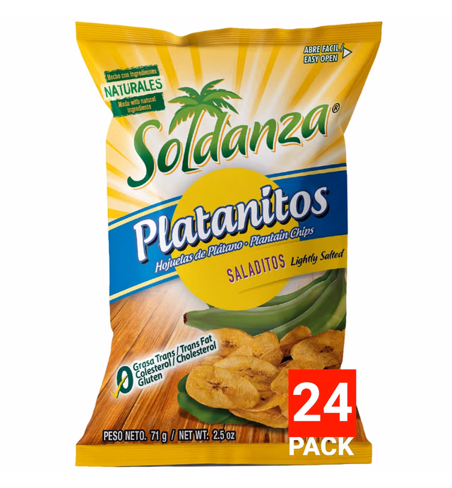 Soldanza Lightly Salted Plantain Chips, 2.5 Ounce (Pack of 24)