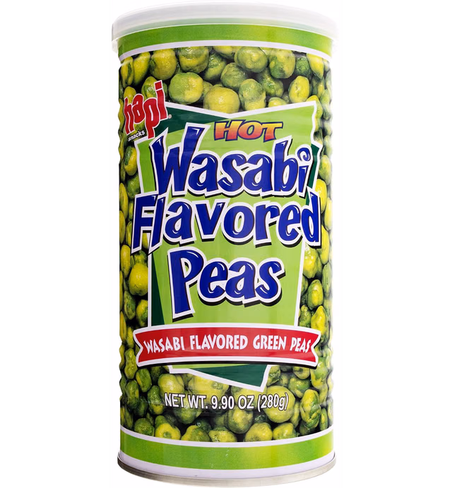 Hapi Hot Wasabi Peas, 9.9 Ounce Tins (Pack of 4)