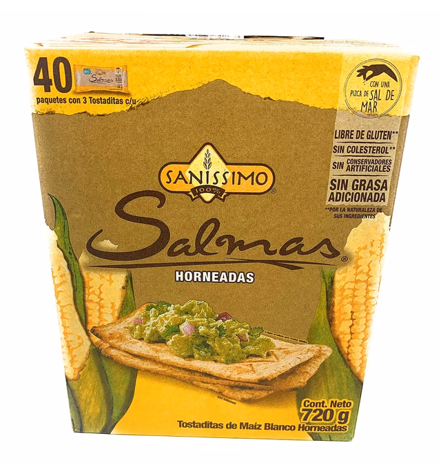 Salmas Horneadas Sanissimo Oven baked Corn Crackers 40 pack