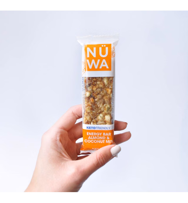NÜWA KETO BARS: Almond & Coconut Mix Nut Bars - Vegan - Healthy Snack with Almonds, Coconut, Pecans, Peanuts, Vitamin-E, Pumpkin & Sunflower Seeds - No Added Sugar - 24 Count