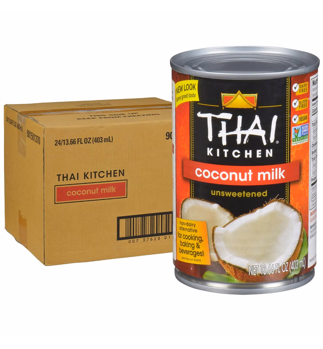 Thai Kitchen Gluten Free Unsweetened Coconut Milk, 13.66 fl oz (Pack of 24) - One 24 Pack of 13.66 Fluid Ounce Canned Coconut Milk, Best in Curries, Sauces, Soups, Desserts and More