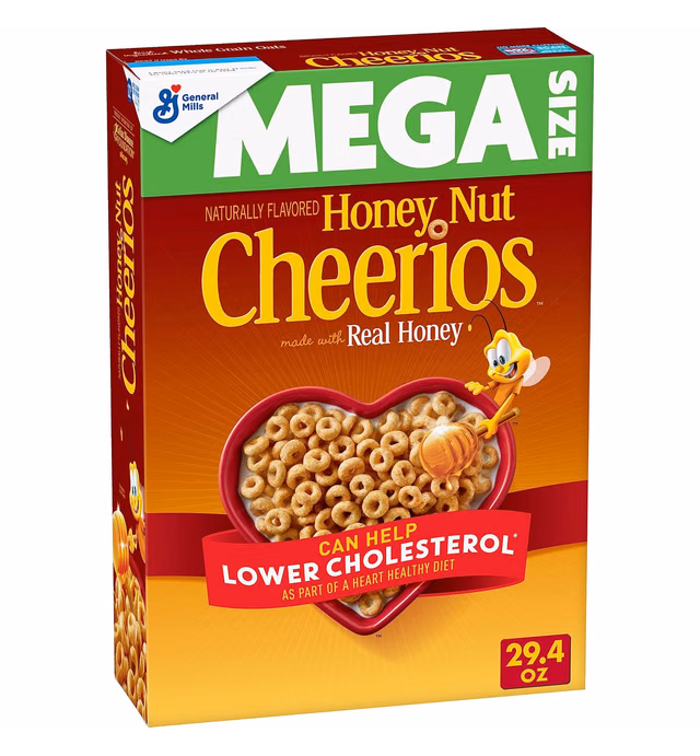 Honey Nut Cheerios Heart Healthy Cereal, Gluten Free Cereal With Whole Grain Oats, Mega Size, 29.4 OZ (Packaging may vary)