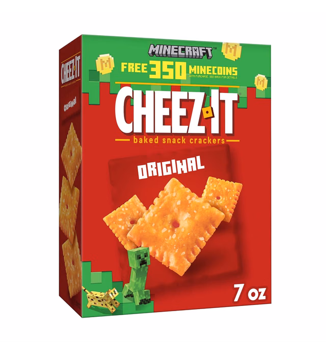 Cheez-It Cheese Crackers, Baked Snack Crackers, Office and Kids Snacks, Original, 7oz Box (1 Box)