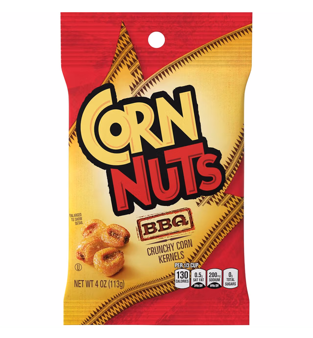 Corn Nuts BBQ Crunchy Kernels 4 Oz Bags, Barbecue, 48 Oz, Pack of 12