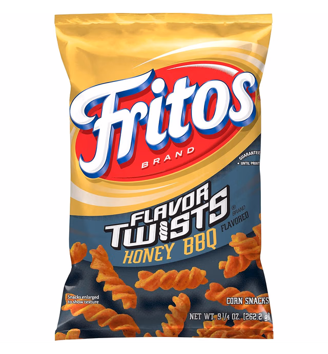 Fritos Twists Honey BBQ Flavored Corn Chips Bag, 9.25 Ounce