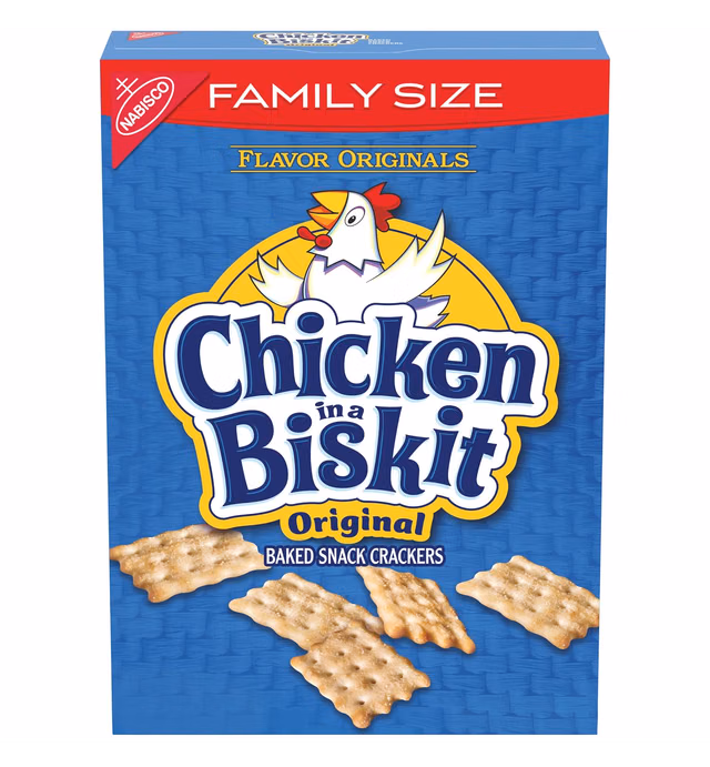 Chicken in a Biskit Original Baked Snack Crackers, Family Size, 12 oz