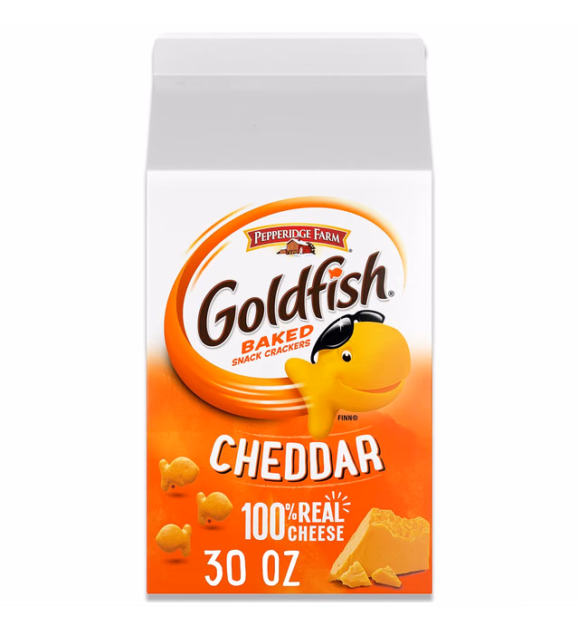Pepperidge Farm Goldfish Crackers, Cheddar, 30 oz. Carton