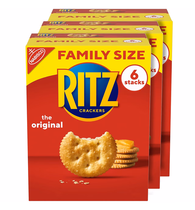 RITZ Original Crackers, Family Size, 3 Boxes