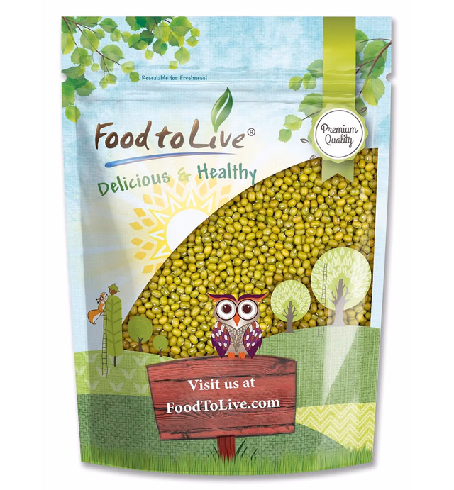 Mung Beans, 1 Pound – Whole, Dried, Raw Moong, Kosher, Vegan, Sirtfood, Bulk Green Gram, Low Sodium, Good Source of Dietary Fiber, Protein, Folate, Copper, and Iron
