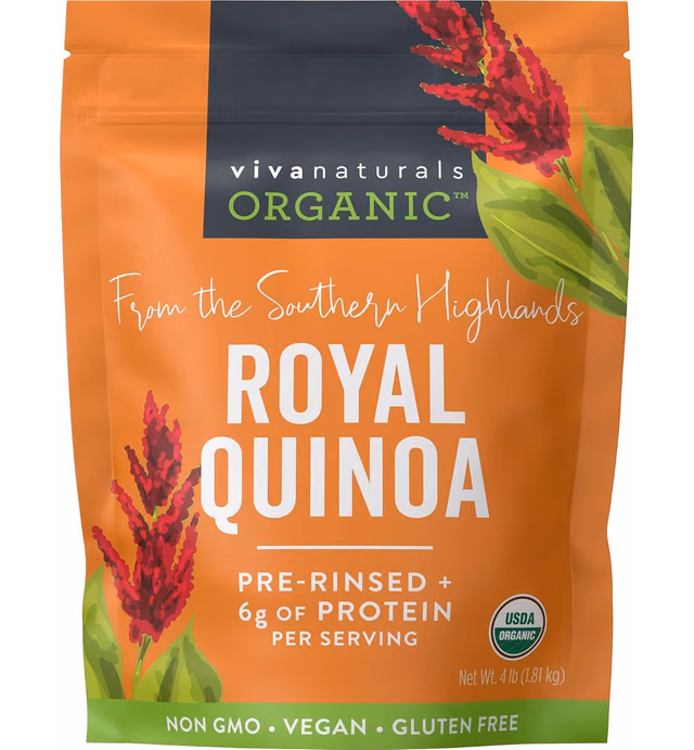 Organic Quinoa (4 lb) - Gluten Free and Vegan Complete Plant Protein, Easy to Use Source of Fiber and Iron, USDA Organic and Pre Washed, Non-GMO Whole Grain Rice and Pasta Substitute