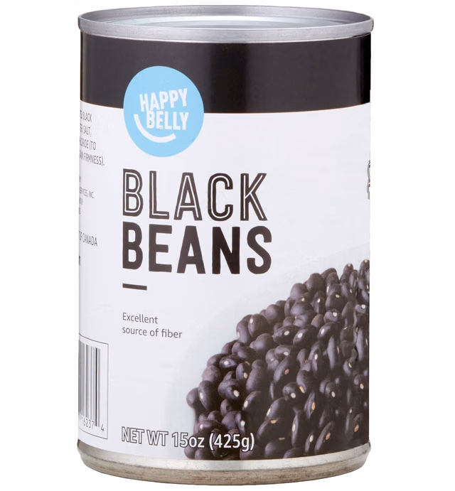 Amazon Brand - Happy Belly Black Beans, 15 Ounce