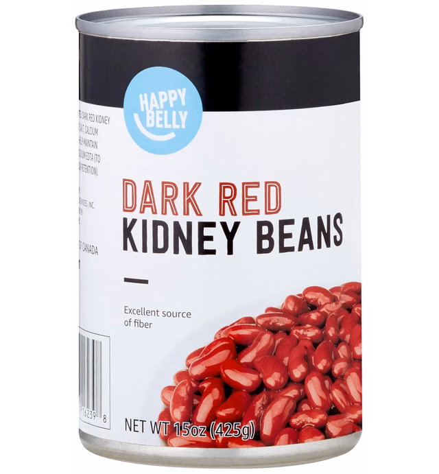 Amazon Brand - Happy Belly Dark Red Kidney Beans, 15 Ounce