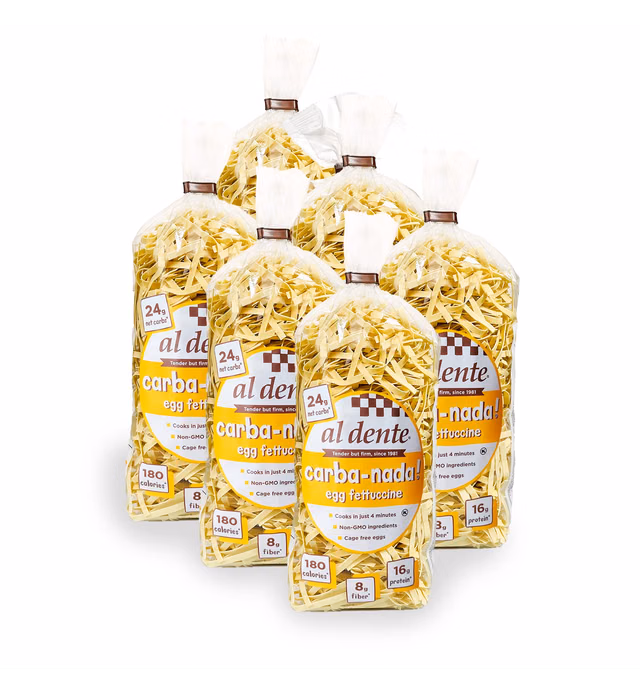Al Dente Carba-Nada Egg Fettuccine, 10-Ounce Bags (Pack of 6)