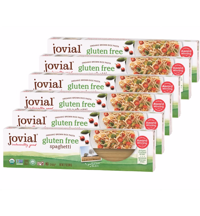 Jovial Whole Grain Brown Rice Spaghetti Pasta - Pasta Spaghetti, Spaghetti Pasta, Whole Grain Pasta, Organic Pasta, Gluten Free, Dairy Free, Brown Rice Pasta, Made in Italy - 12 Oz, 6 Pack