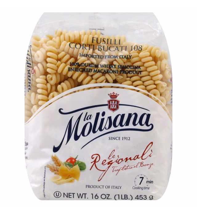 La Molisana Pasta Fusilli Bucati Cort, 1 Pound (Pack of 1)