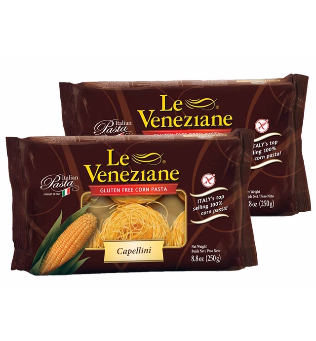 Le Veneziane Capellini- Gluten Free Pasta, 8.8 Ounce (Pack of 2)
