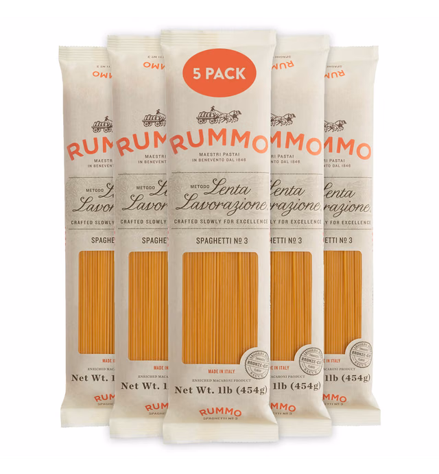 Rummo Italian Pasta Spaghetti No.3, Always Al Dente (5 Pack,16 Ounce Each)